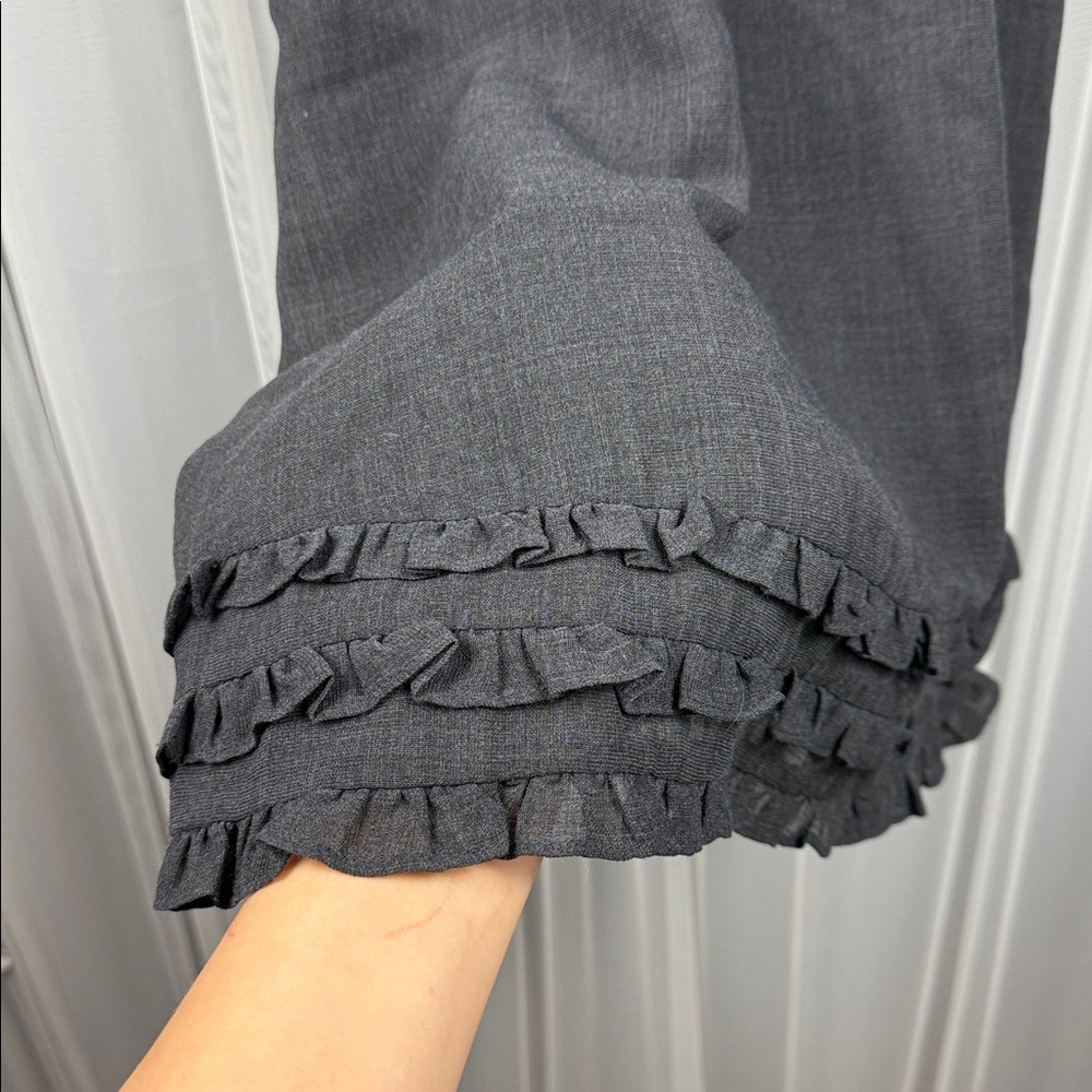 Maeve Anthropologie Gray Ruffle Cap Sleeve Wool Blend Pockets‎ Dress Womens Sz 2 - Picture 10 of 14